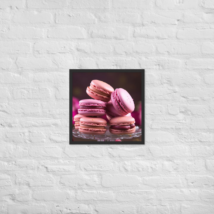 Raspberry Macarons Framed poster 🤤 from Yumify.AI