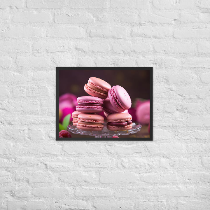 Raspberry Macarons Framed poster 🤤 from Yumify.AI