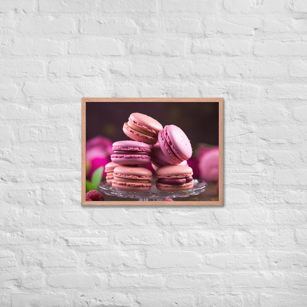 Raspberry Macarons Framed poster 🤤 from Yumify.AI