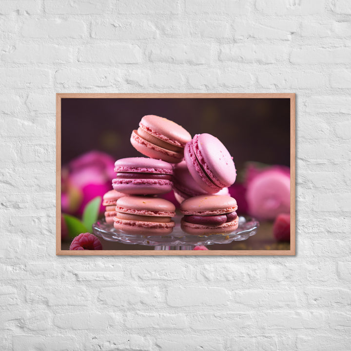 Raspberry Macarons Framed poster 🤤 from Yumify.AI