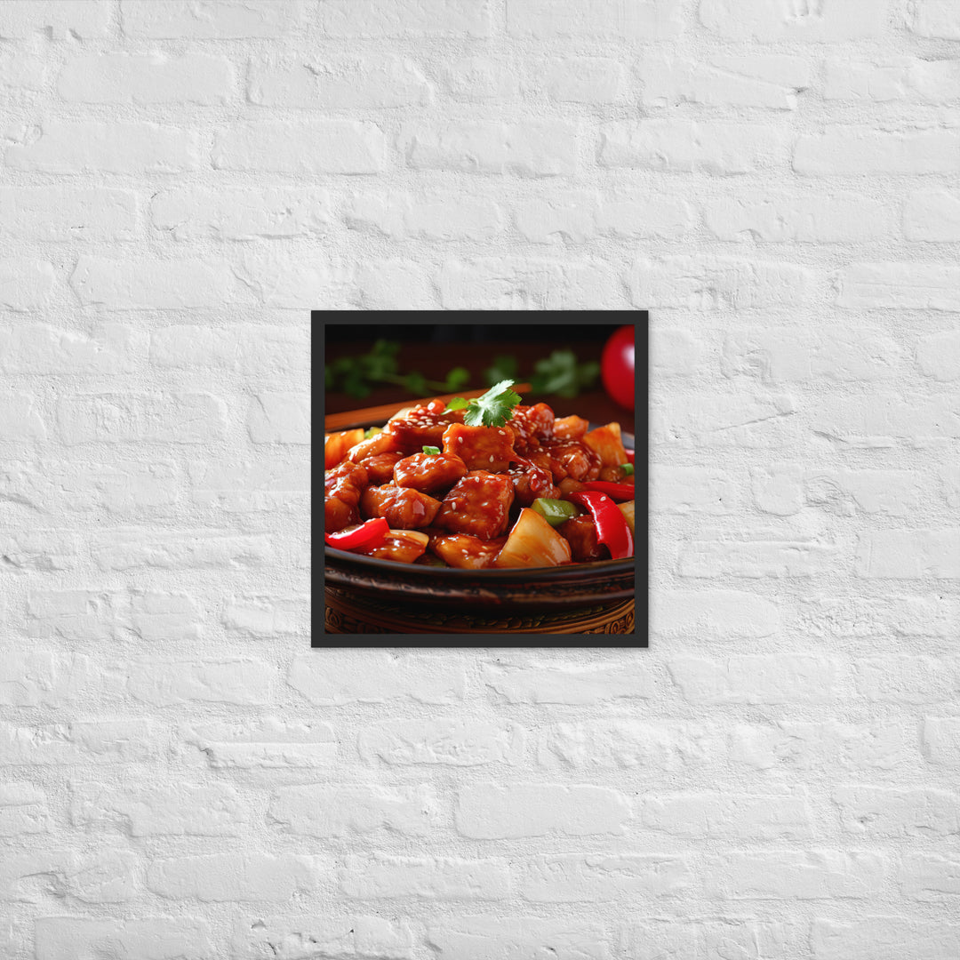 Sweet and Sour Pork Framed poster 🤤 from Yumify.AI