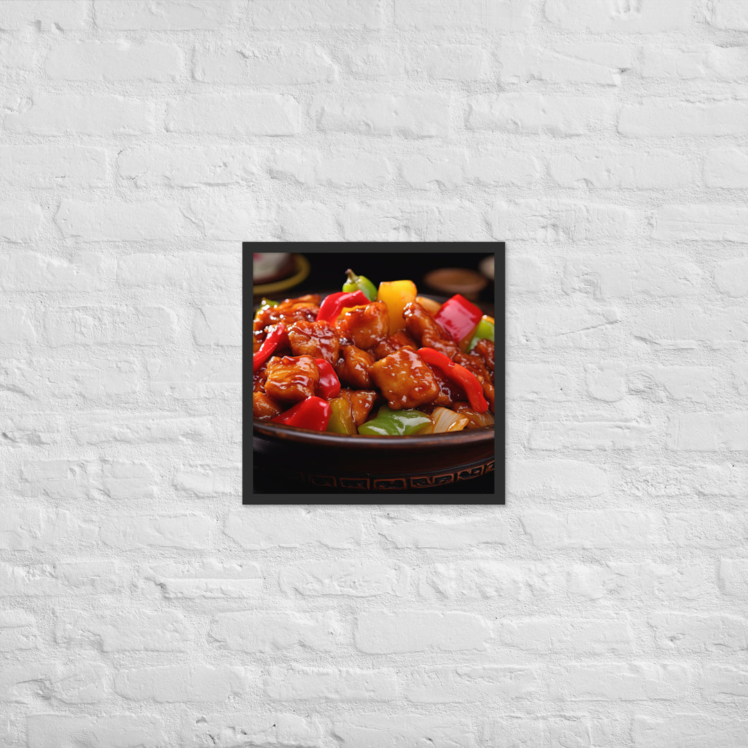 Sweet and Sour Pork Framed poster 🤤 from Yumify.AI