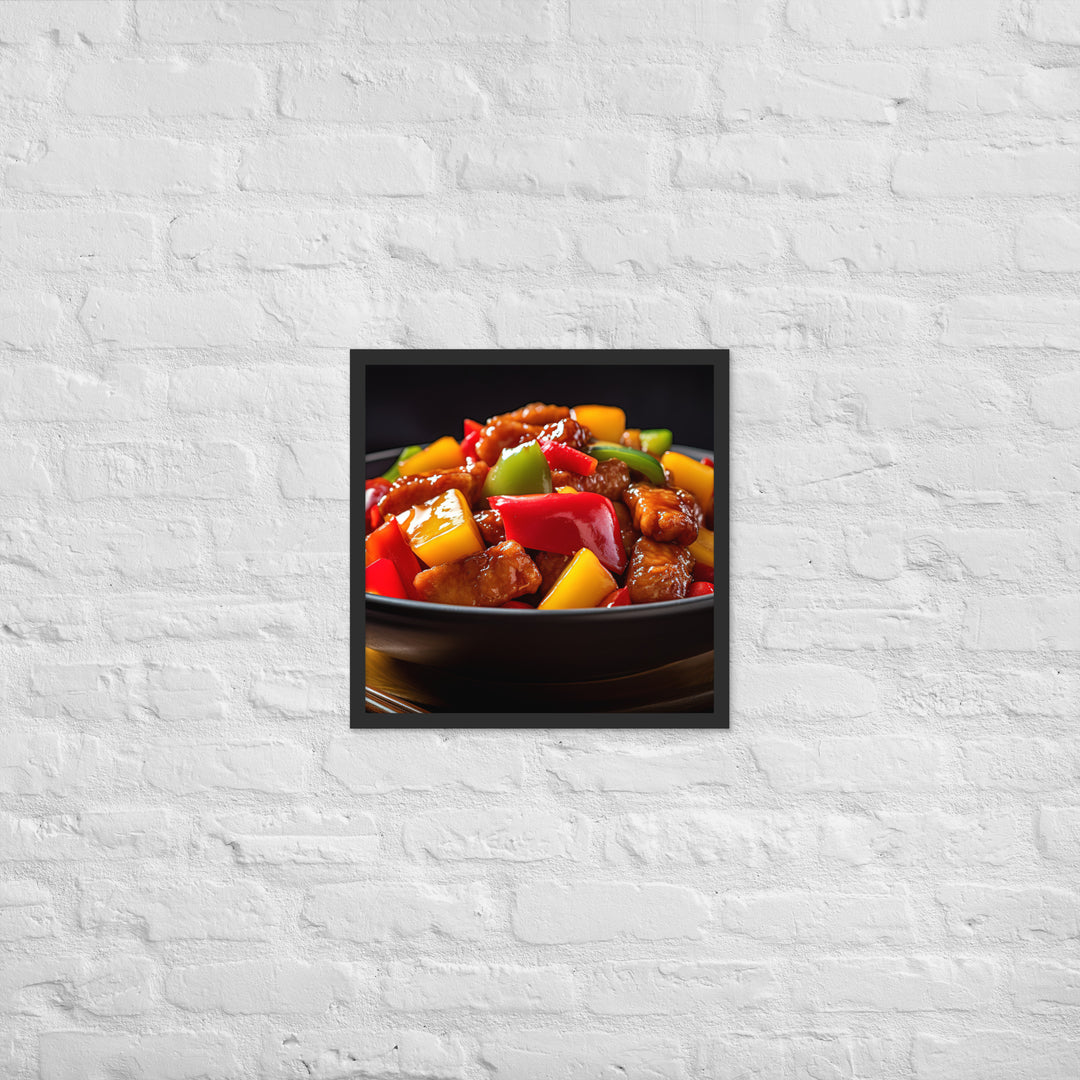 Sweet and Sour Pork Framed poster 🤤 from Yumify.AI