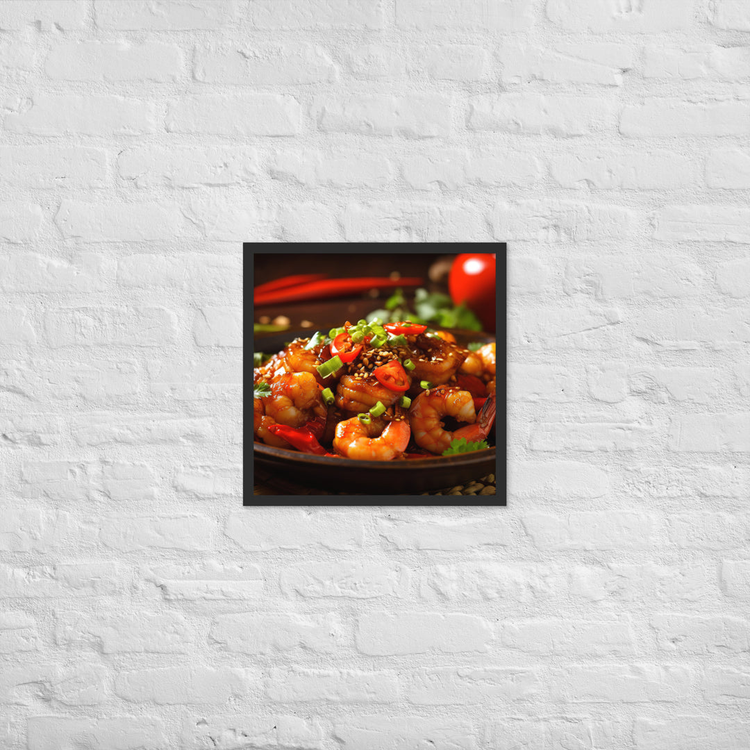 Kung Pao Shrimp Framed poster 🤤 from Yumify.AI