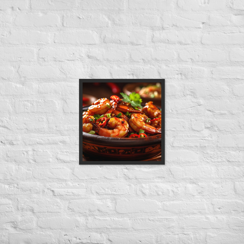 Kung Pao Shrimp Framed poster 🤤 from Yumify.AI