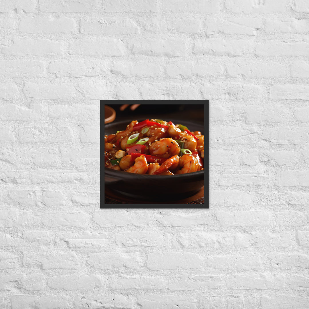 Kung Pao Shrimp Framed poster 🤤 from Yumify.AI