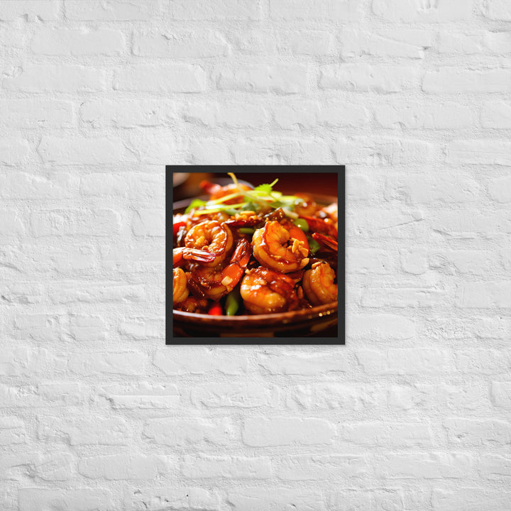 Kung Pao Shrimp Framed poster 🤤 from Yumify.AI