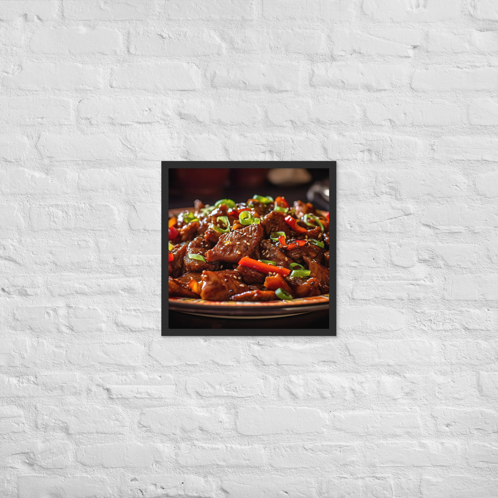 Mongolian Beef Framed poster 🤤 from Yumify.AI