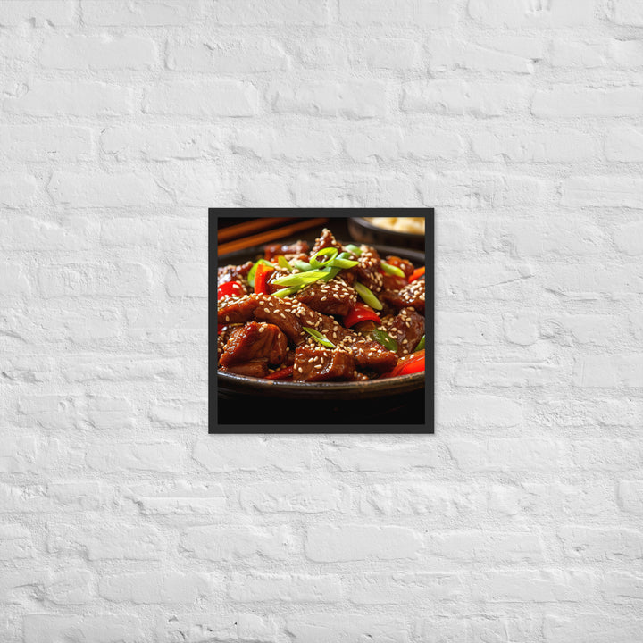 Mongolian Beef Framed poster 🤤 from Yumify.AI