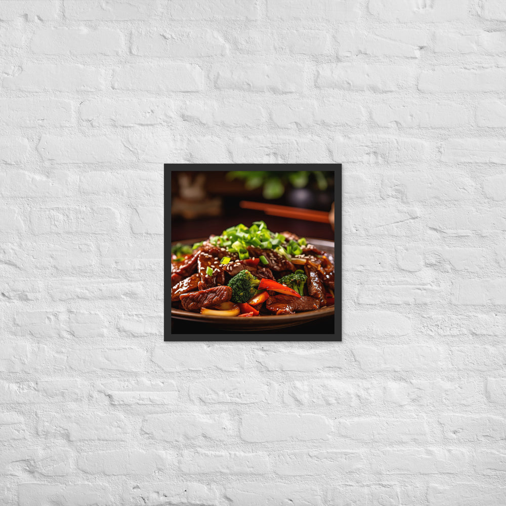 Mongolian Beef Framed poster 🤤 from Yumify.AI