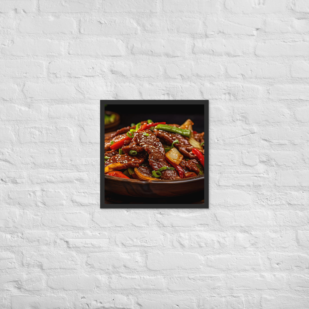 Mongolian Beef Framed poster 🤤 from Yumify.AI