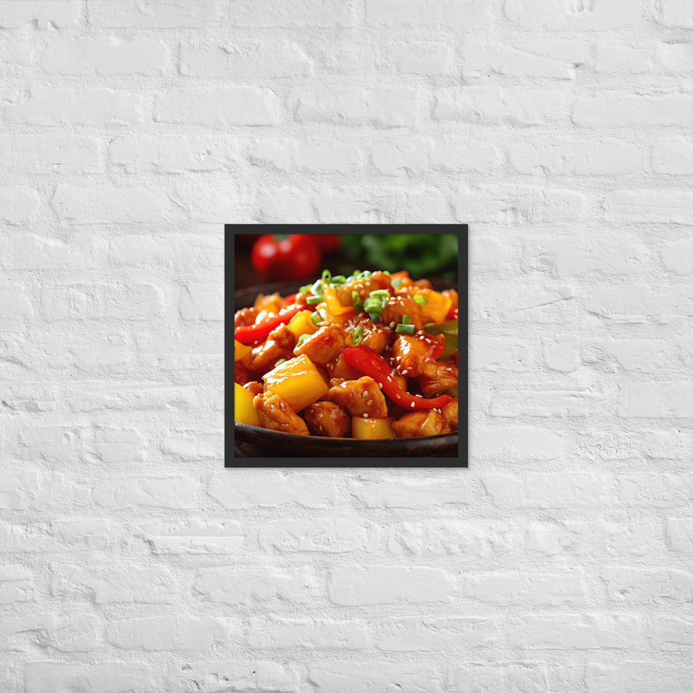 Sweet and sour chicken Framed poster 🤤 from Yumify.AI