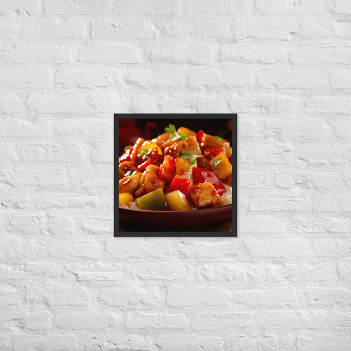 Sweet and sour chicken Framed poster 🤤 from Yumify.AI