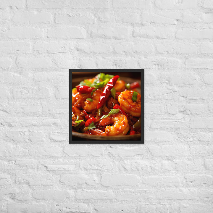 Szechuan Shrimp Framed poster 🤤 from Yumify.AI