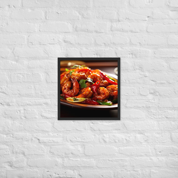 Szechuan Shrimp Framed poster 🤤 from Yumify.AI