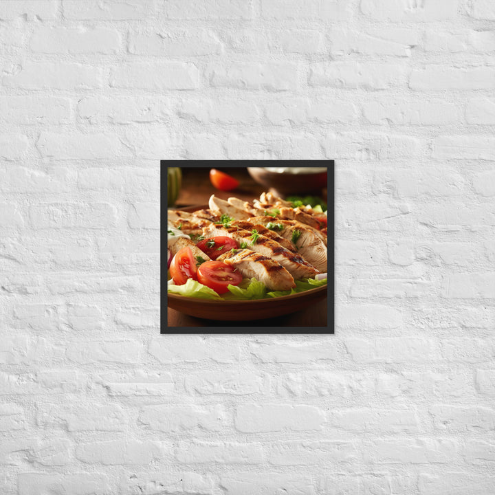 Lebanese Chicken Shawarma Salad Framed poster 🤤 from Yumify.AI