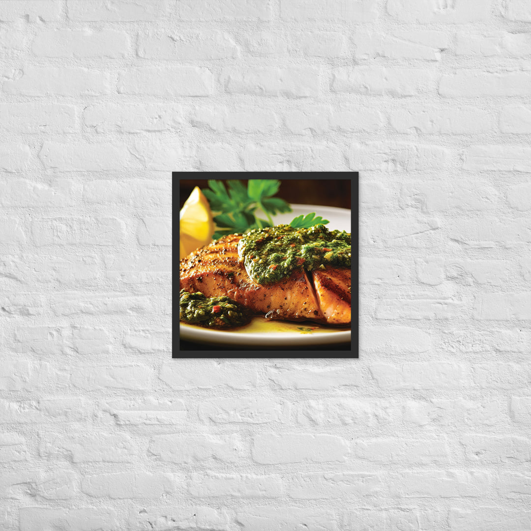 Chermoula Marinated Grilled Fish Framed poster 🤤 from Yumify.AI