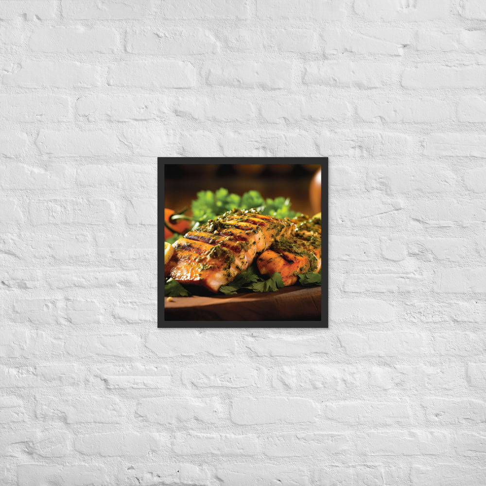 Chermoula Marinated Grilled Fish Framed poster 🤤 from Yumify.AI