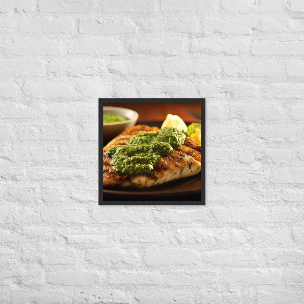 Chermoula Marinated Grilled Fish Framed poster 🤤 from Yumify.AI