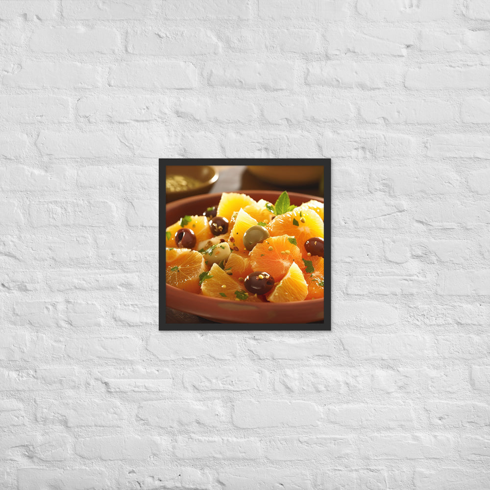 Moroccan Orange and Olive Salad Framed poster 🤤 from Yumify.AI