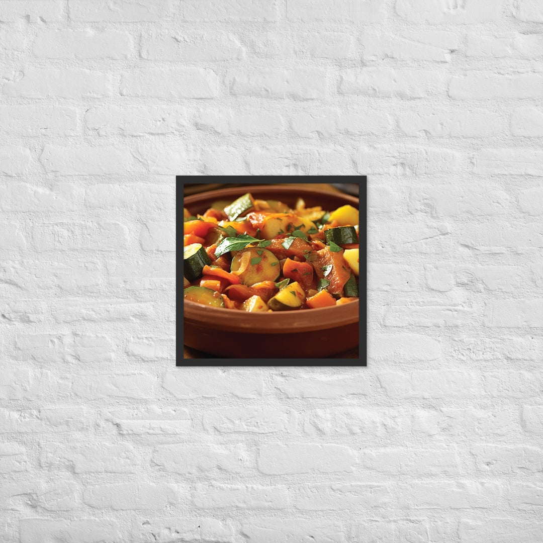 Moroccan Vegetable Stew Framed poster 🤤 from Yumify.AI