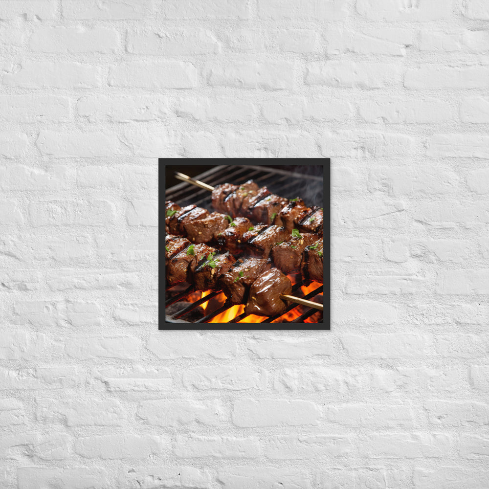Beef Kebabs Framed poster 🤤 from Yumify.AI