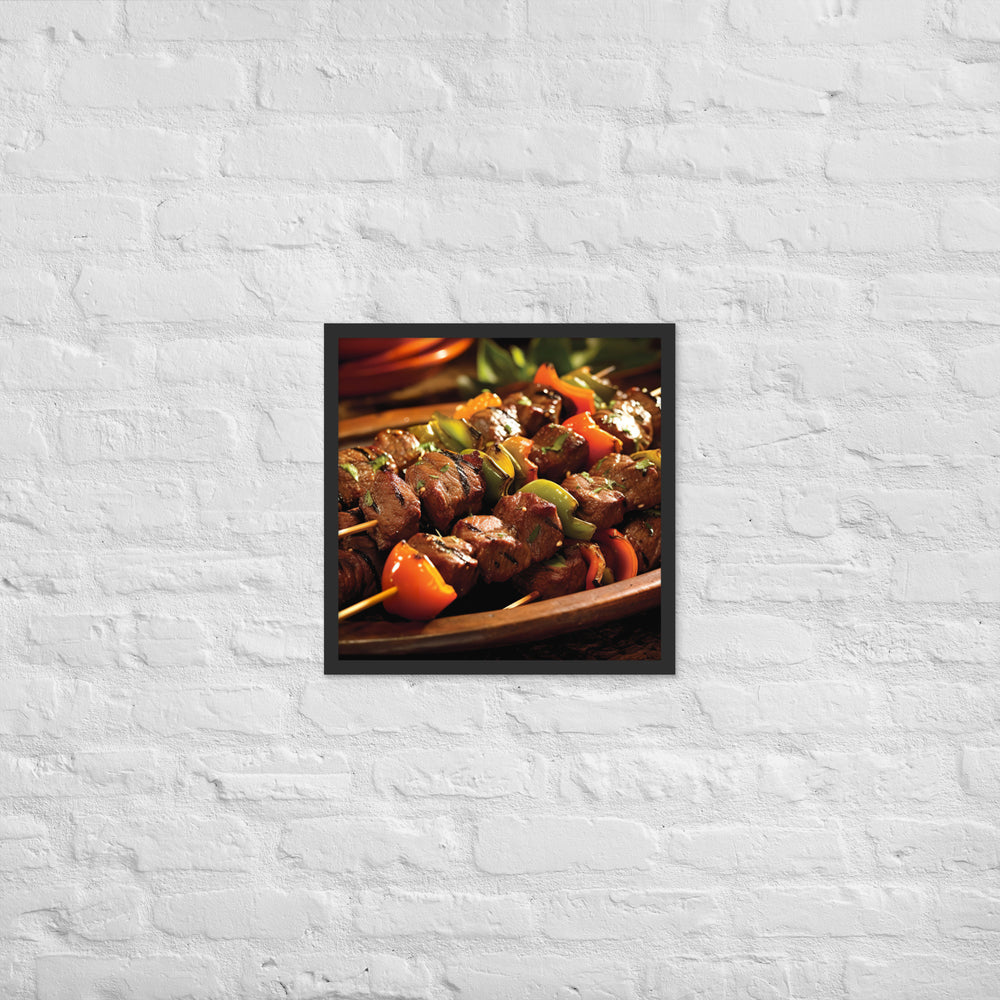 Beef Kebabs Framed poster 🤤 from Yumify.AI