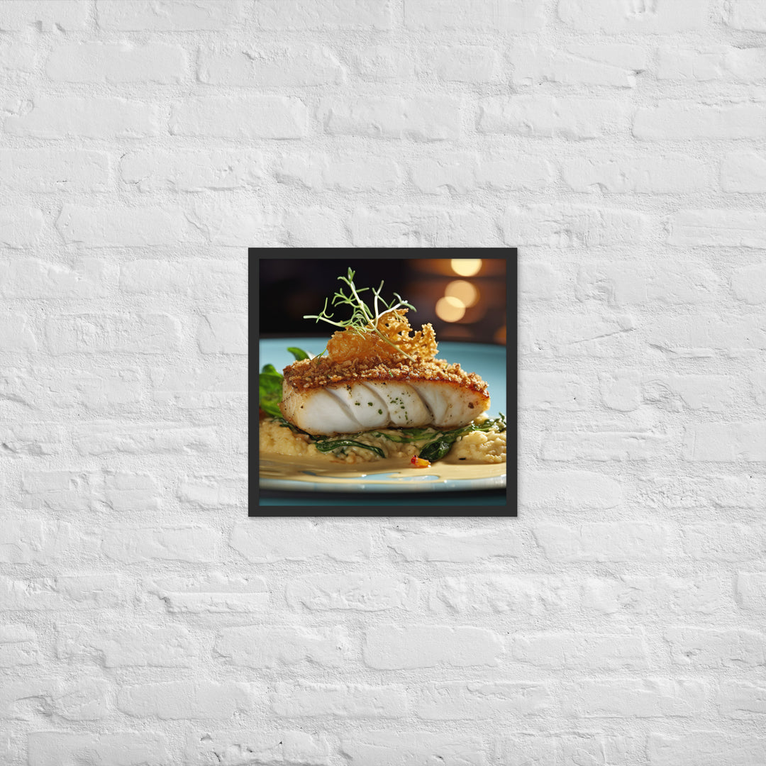 Macadamia Nut Crusted Barramundi Framed poster 🤤 from Yumify.AI