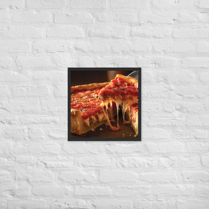 Chicago Deep Dish Pizza Framed poster 🤤 from Yumify.AI