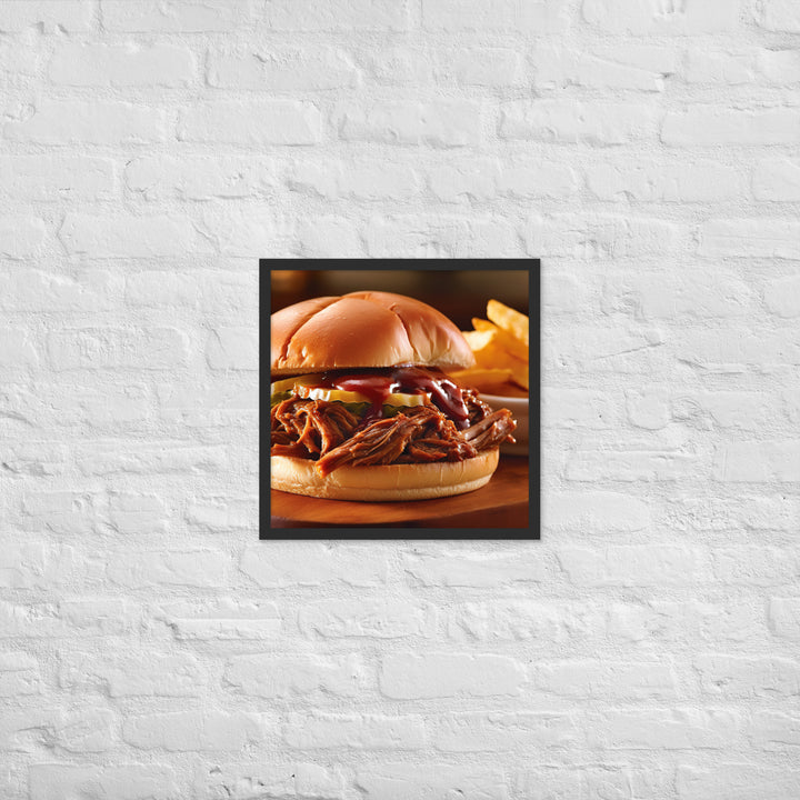 BBQ Pulled Pork Sandwich Framed poster 🤤 from Yumify.AI