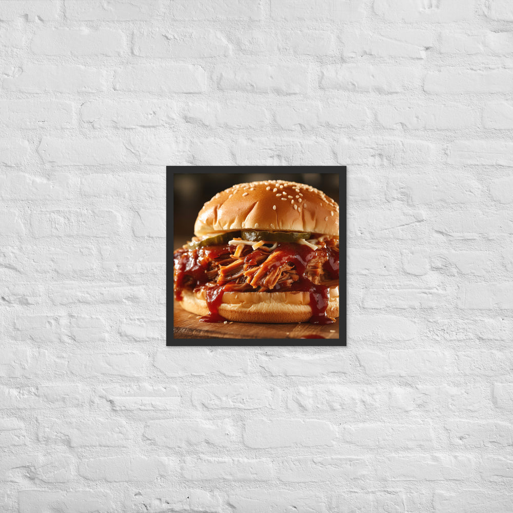 BBQ Pulled Pork Sandwich Framed poster 🤤 from Yumify.AI