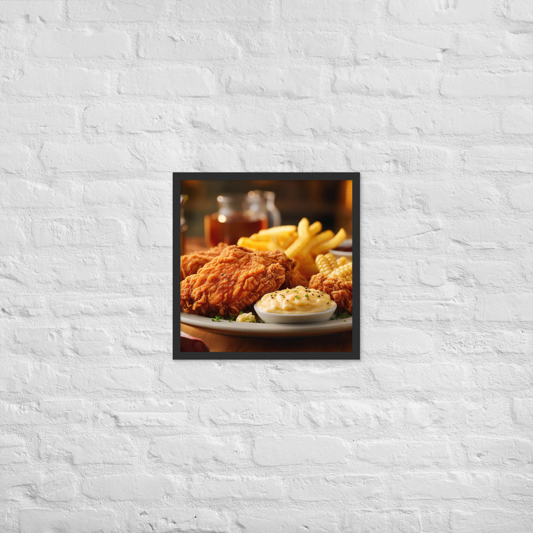 Country Fried Chicken Framed poster 🤤 from Yumify.AI