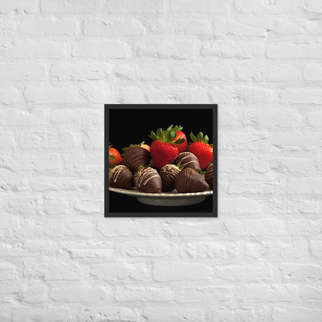 Chocolate covered Strawberries Framed poster 🤤 from Yumify.AI