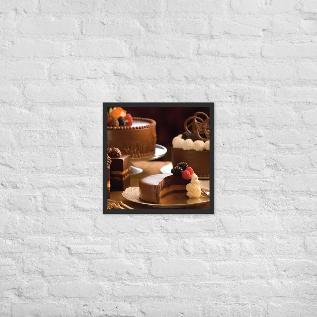 Chocolate Cakes and Desserts Framed poster 🤤 from Yumify.AI