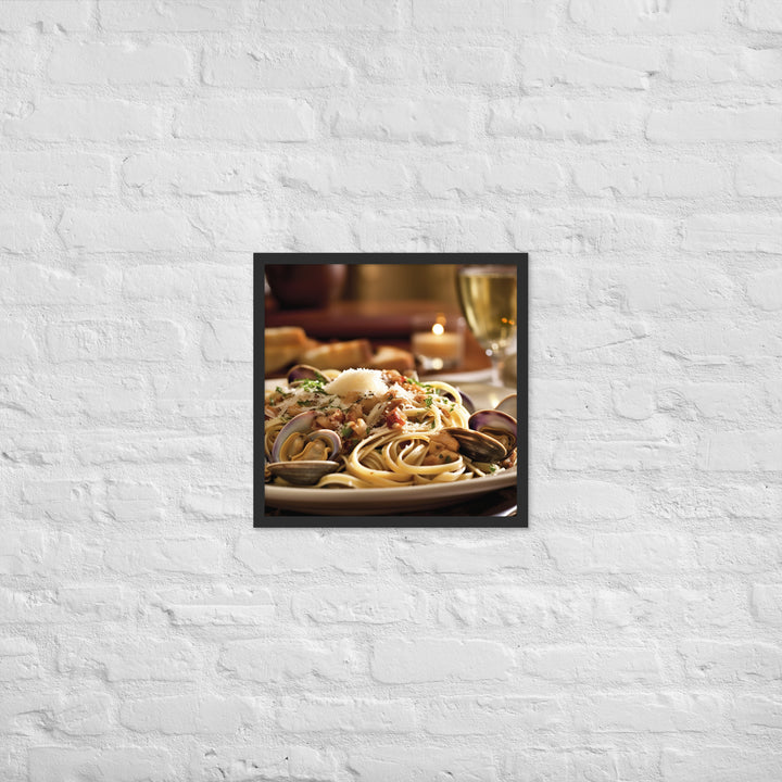 Linguine with Clam Sauce Framed poster 🤤 from Yumify.AI