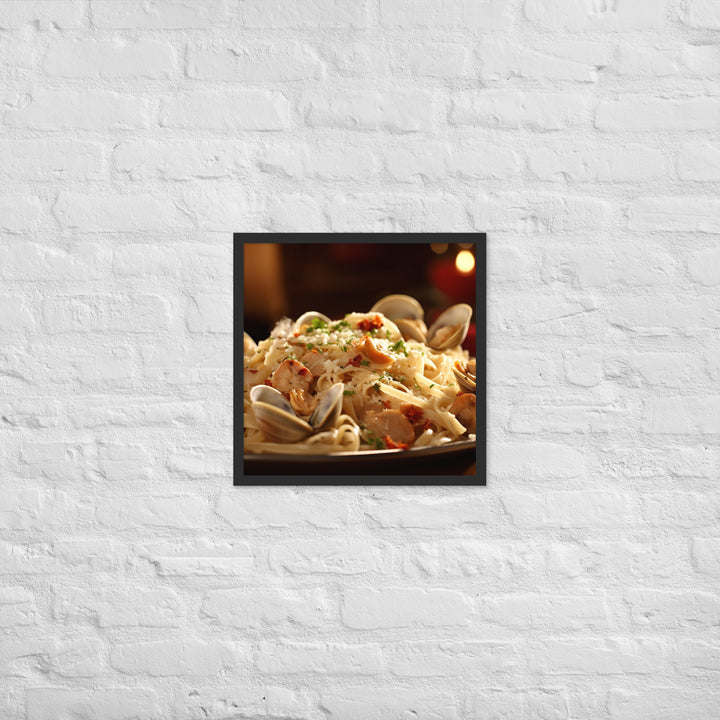Linguine with Clam Sauce Framed poster 🤤 from Yumify.AI