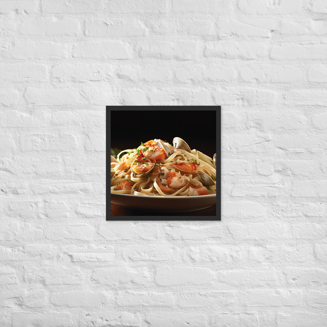 Linguine with Clam Sauce Framed poster 🤤 from Yumify.AI