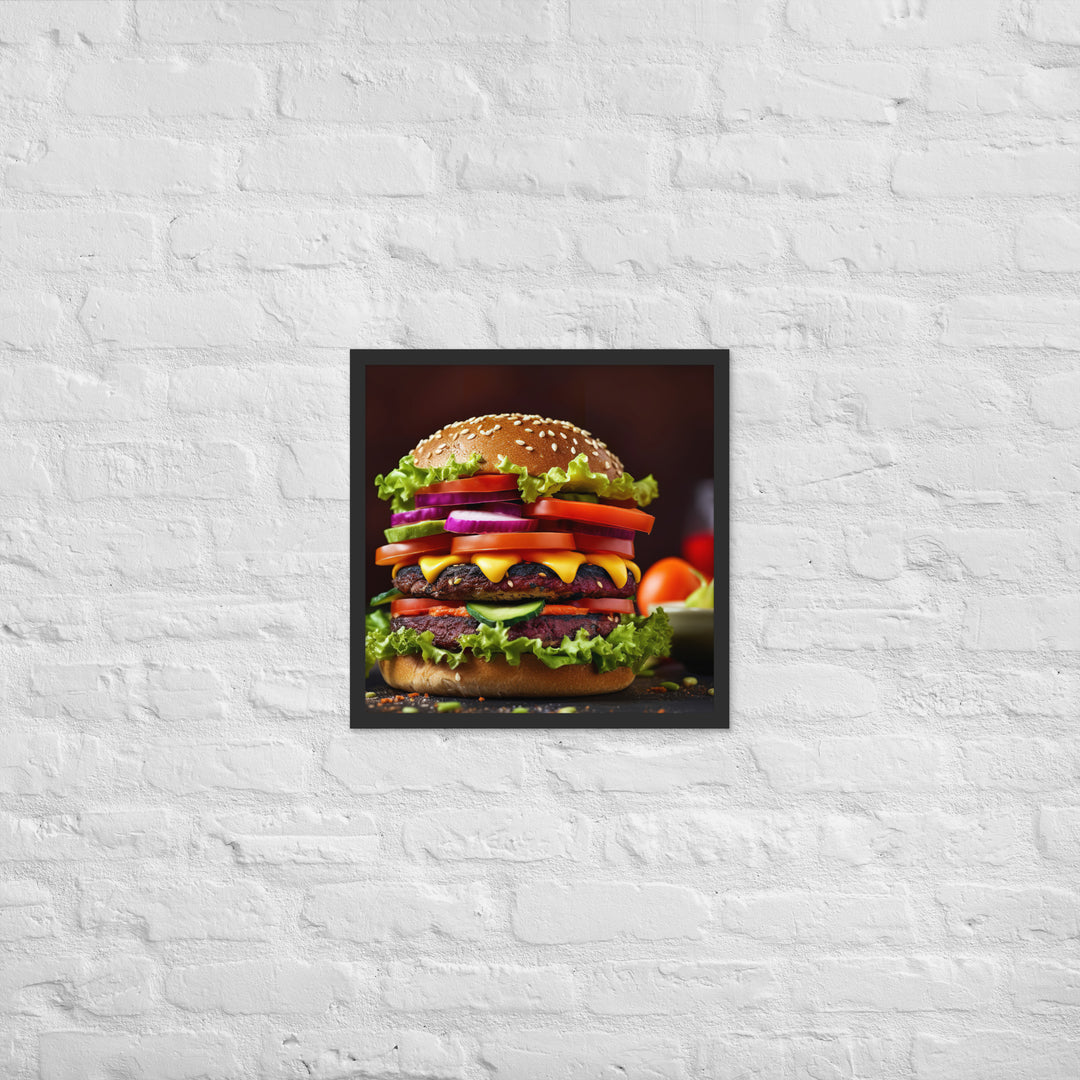 Veggie Burger Framed poster 🤤 from Yumify.AI