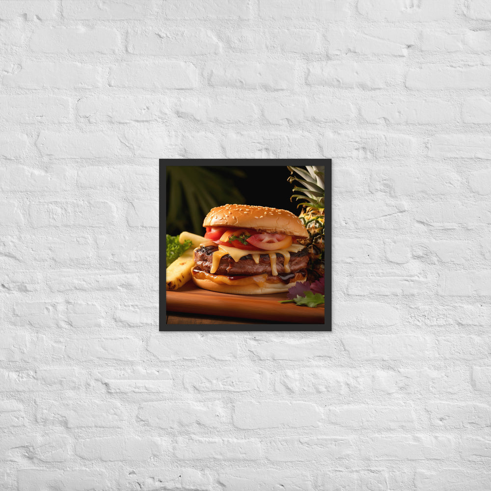 Hawaiian Burger Framed poster 🤤 from Yumify.AI