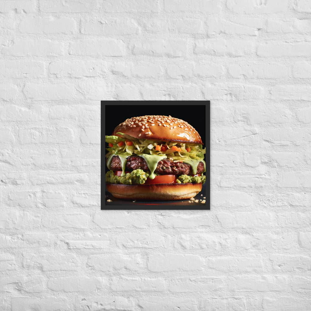 Guacamole Burger Framed poster 🤤 from Yumify.AI
