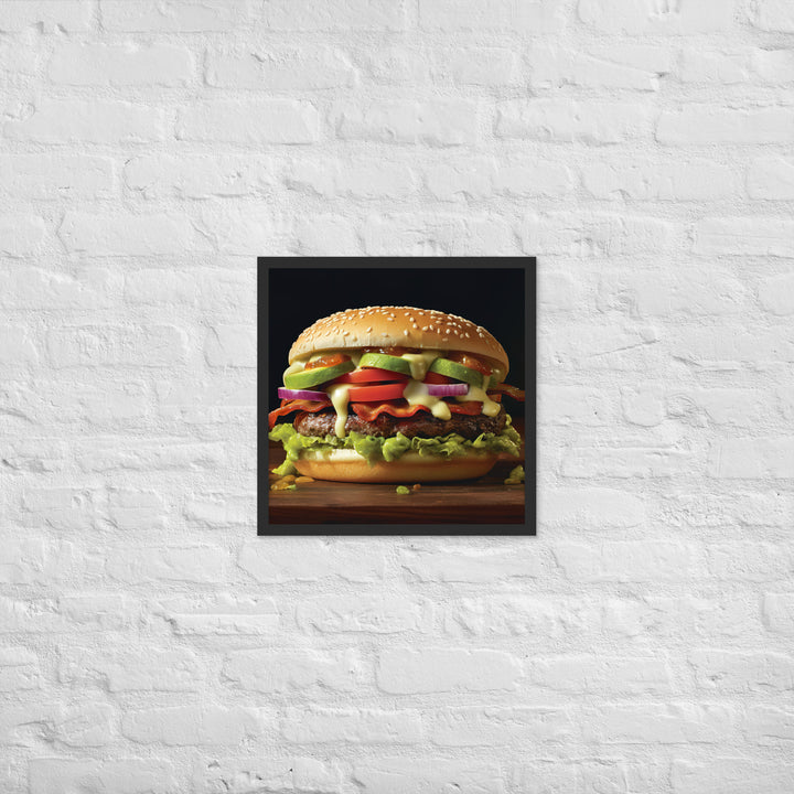 Guacamole Burger Framed poster 🤤 from Yumify.AI