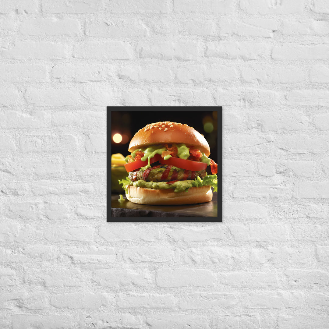 Guacamole Burger Framed poster 🤤 from Yumify.AI