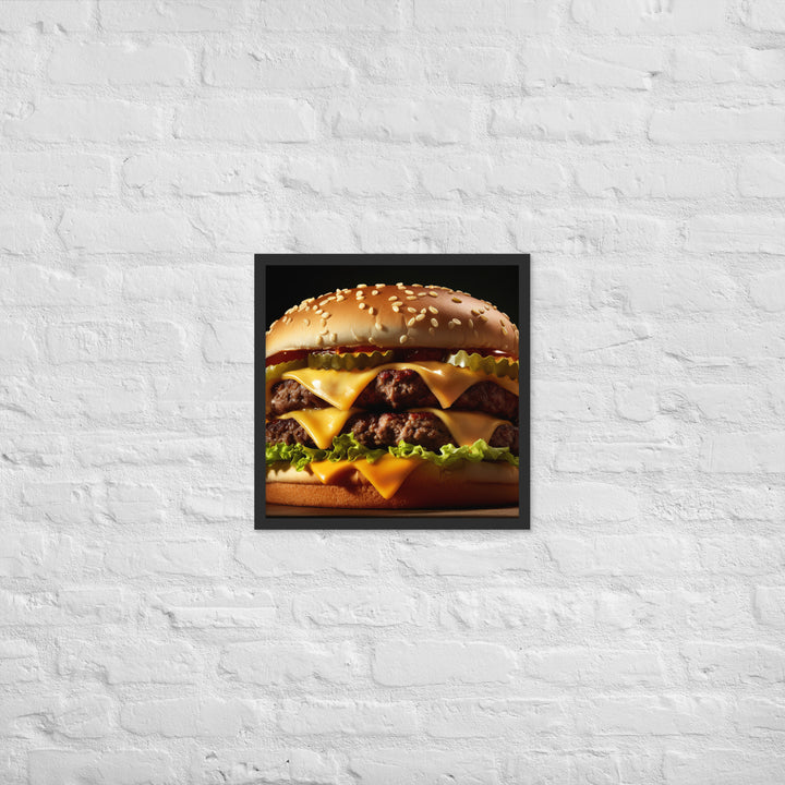 Cheese burger Framed poster 🤤 from Yumify.AI