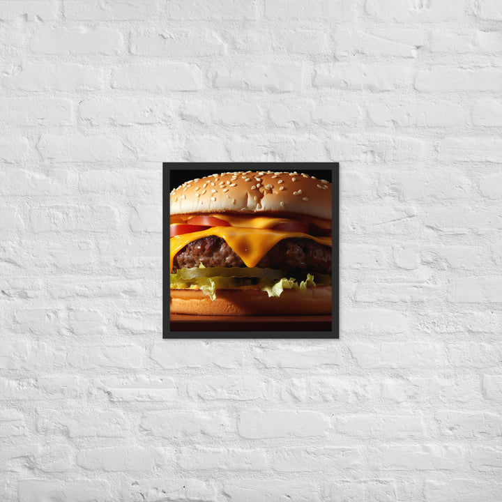 Cheese burger Framed poster 🤤 from Yumify.AI