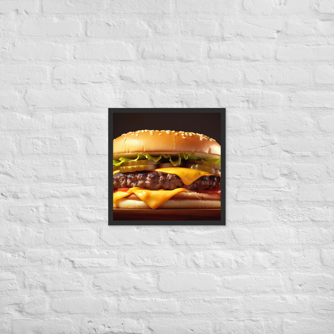 Cheese burger Framed poster 🤤 from Yumify.AI