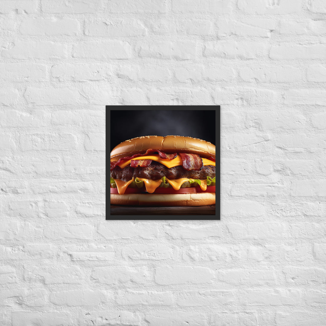 Bacon Cheese burger Framed poster 🤤 from Yumify.AI