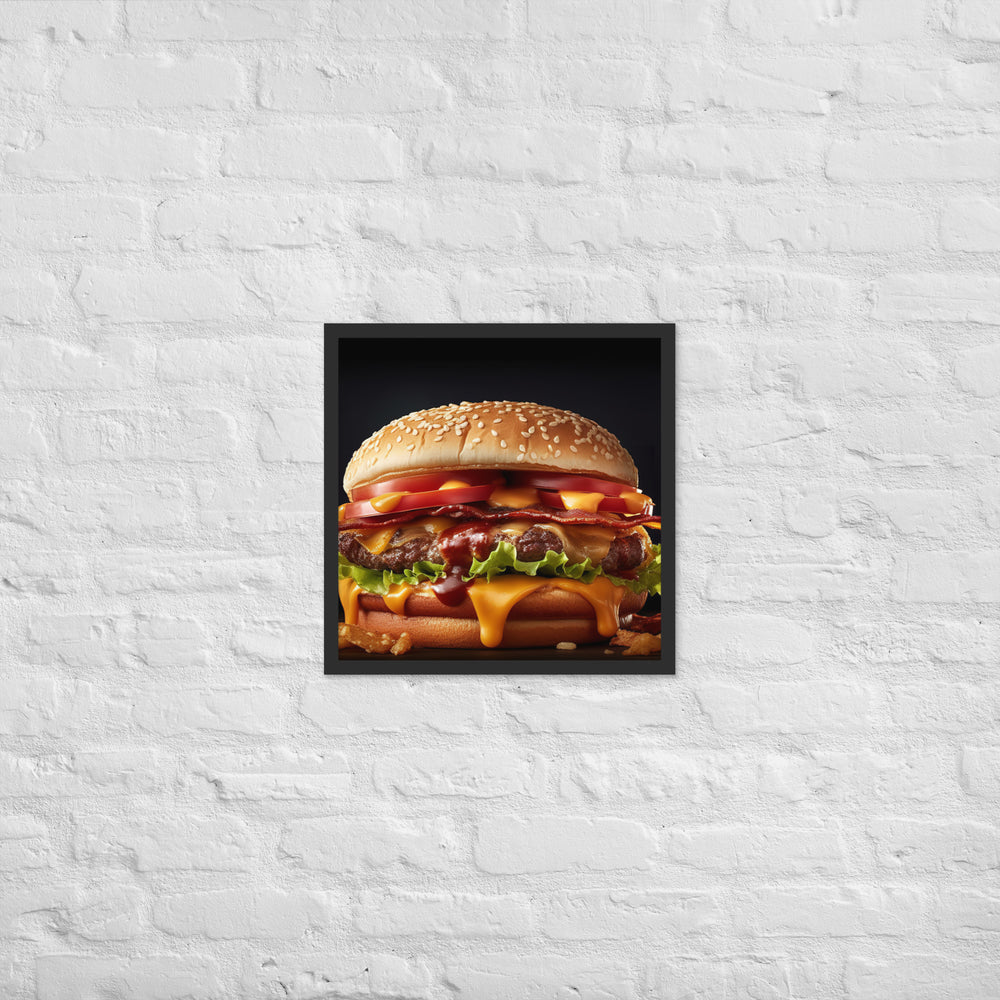 Bacon Cheese burger Framed poster 🤤 from Yumify.AI