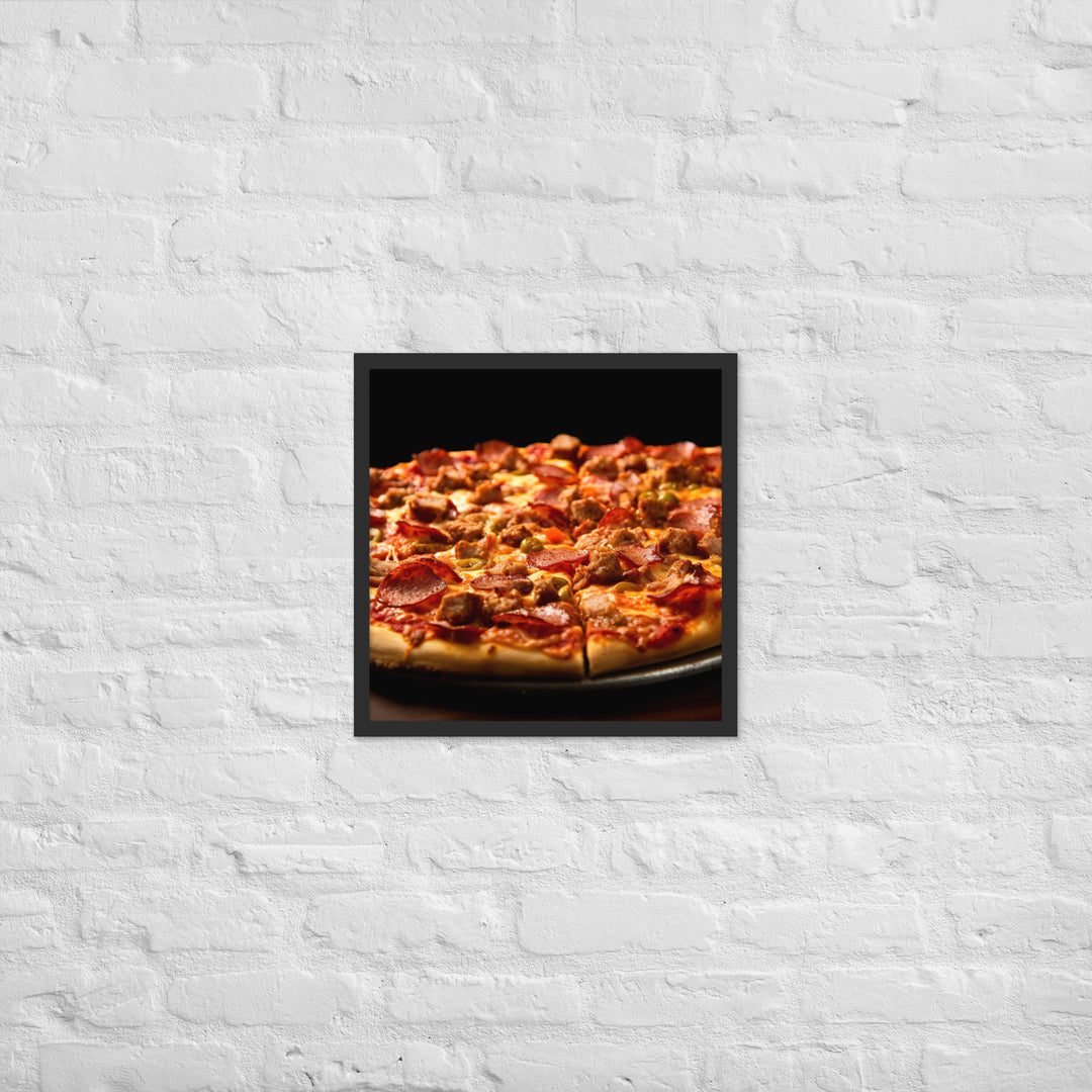 Meat Lovers Pizza Framed poster 🤤 from Yumify.AI