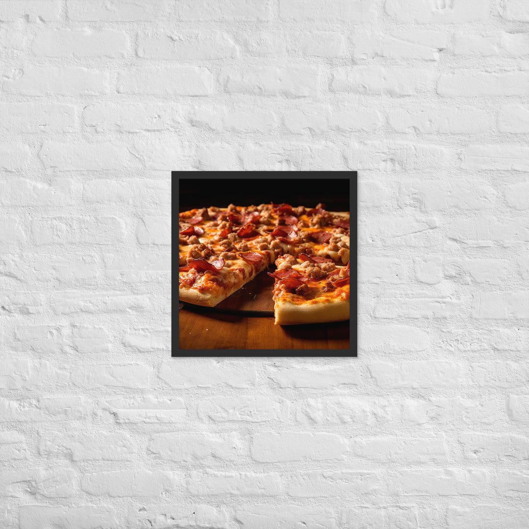 Meat Lovers Pizza Framed poster 🤤 from Yumify.AI