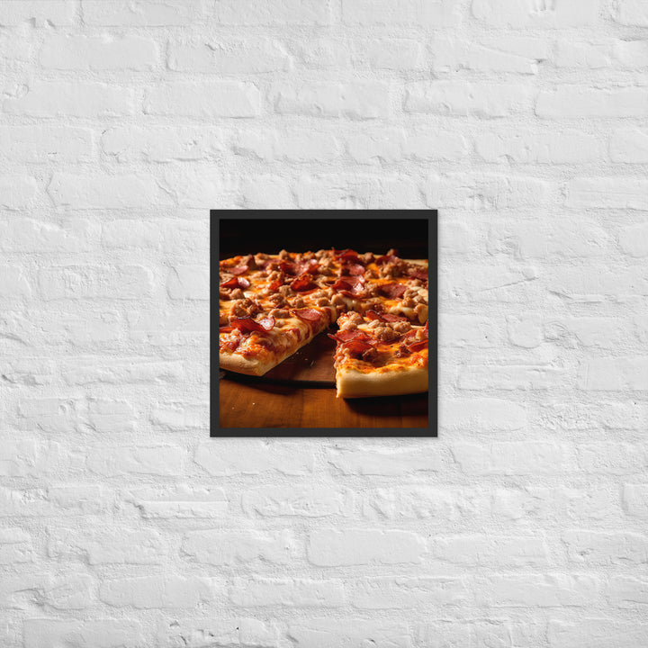 Meat Lovers Pizza Framed poster 🤤 from Yumify.AI